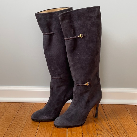 Vintage Gucci Navy Suede Boots